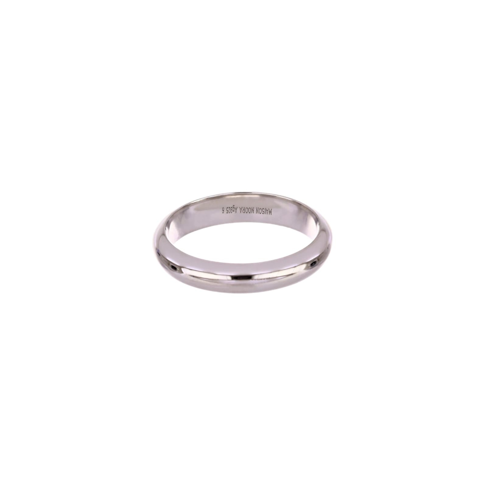 Rivoli wedding band, 4 mm width, rhodium-plated 925 sterling silver