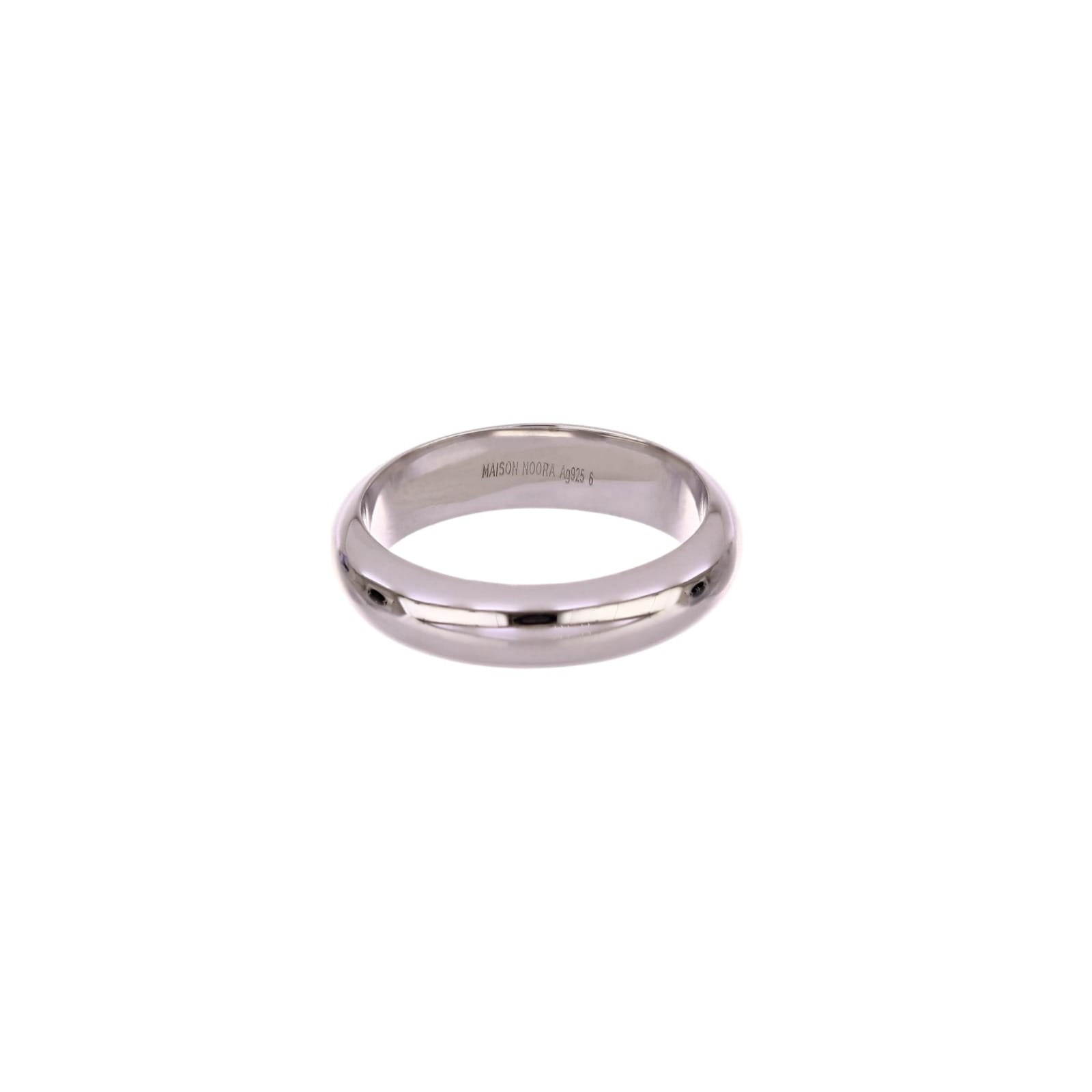 Rivoli wedding band, 5 mm width, rhodium-plated 925 sterling silver