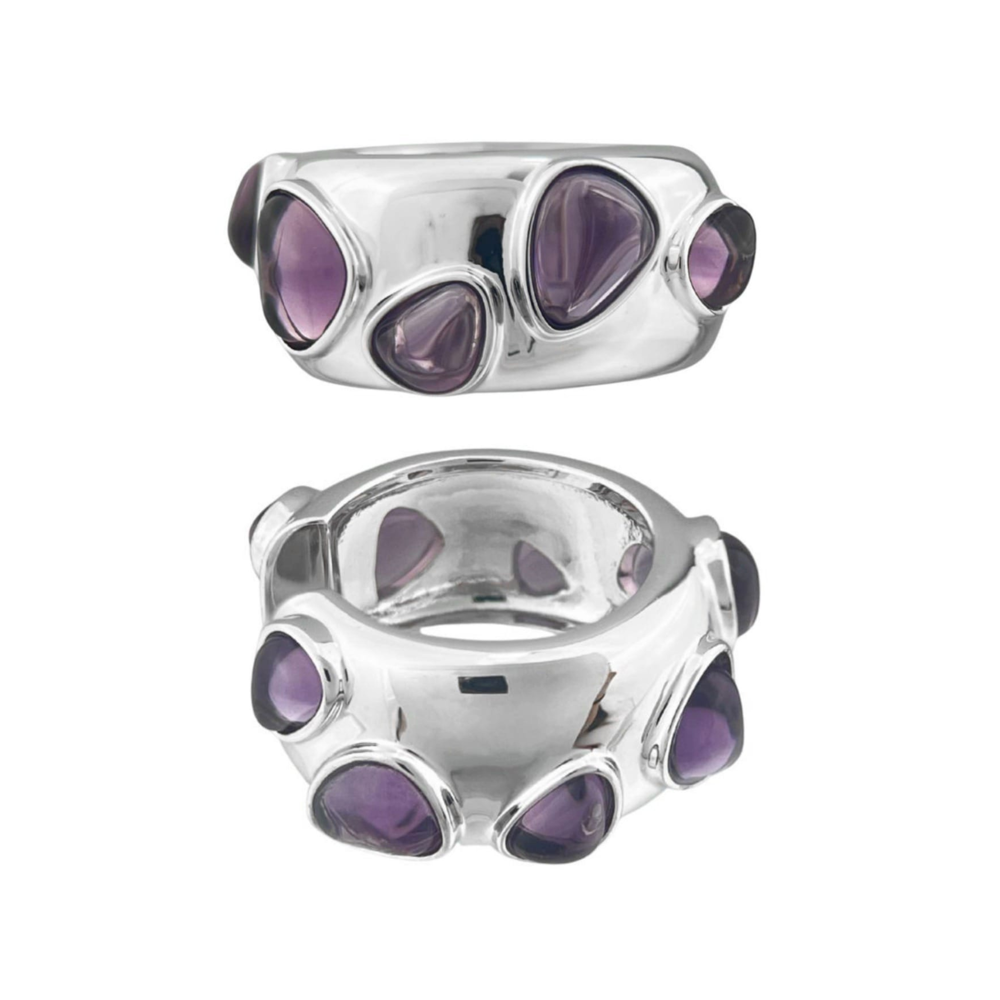 PAIR OF PURPLE STONE EAR CUFFS